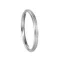 2mm slim frosted stainless steel band ring in silver finish for a minimalist style - US 5 / 2mm / Silver