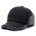 Gorro de invierno grueso para hombre gris oscuro con orejeras y forro polar suave - Gris