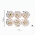Set di 6 palline di Natale bianche floccate con fiocco di neve dorato per l'albero - Fiocco di Neve Oro Bianco / Set da 6