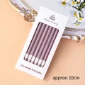 6pcs metallic pink purple birthday candles in 10cm length with happy birthday box - Straight Pillar Candle Pink Purple / 6Pcs/Set / Metallic Pink Purple