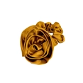 Elegant bronze gold satin rose flower scrunchie with a large silk-like floral design - Gold