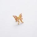 Titanium butterfly ear stud with pink stones and gold plating for women - Gold Pink Zirconia Style (A02-5#)