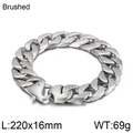 Gourmette homme en acier inoxydable brossé argenté avec fermoir à boîte 220x16mm - Couleur Acier (KB27114-D)