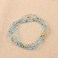 Handmade multi-layer beaded bracelet with blue and orange seed beads in a stylish design - Style 71-Multi Blue Orange Clear