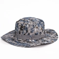 Tactical boonie hat with blue digital camouflage pattern and adjustable snap brim - Digital Gray Blue