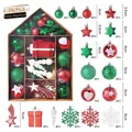 70pcs House Set Christmas tree ornaments with red, green, and white assorted baubles - Red Green and White Set