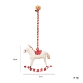 White and red rocking horse Christmas tree pendant, 6cm size, minimalist Nordic style - Red Horse