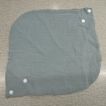 Absorbent green muslin cotton baby bib with snap fasteners and soft crinkle texture - Green (19#)