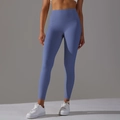 Legging de yoga bleu Morandi taille haute sans couture avec contrôle du ventre - XS / Bleu Violet