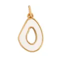 DIY gold-plated brass pendant with organic irregular shape and white enamel inlay - L268053-White White Oval Hollow
