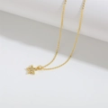 Elegant gold necklace with minimalist star pendant featuring sparkling zircon stones - Pentagram (Full Zirconia)