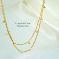 Dettaglio collana a doppio strato oro con lunghezza 45 più 5cm e peso di 4,8g - Gipsofila Geometrico
