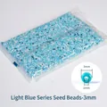 3mm light blue and white glass seed beads in a transparent bag for DIY jewelry making - Light Blue Tones Mixed 3mm