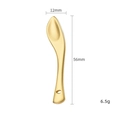 Golden zinc alloy eye cream scoop facial massage stick 56mm length with 6.5g weight - Gold Leaf Shape (X0005)