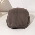Vintage dark brown suede newsboy cap with classic textured finish for a retro look - M (56-58cm) / Dark Purple