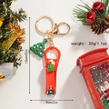 Christmas snowman keychain with nail clipper featuring a rabbit and green holiday tree - Christmas Gift Box