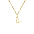 Collana in acciaio inossidabile dorato con pendente lettera B, cuore e catena a O - Lettera B