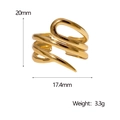 Detailweergave van gouden spiraalring met afmetingen 20mm hoogte en 17,4mm breedte - Goud