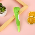 Green dinosaur squishy stress relief pen with slow rebound foam on a pink background - Green Dinosaur