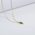 Collana a forma di serpente nota musicale in oro con pietra verde smeraldo marquise - Oro Marquise Gemma Verde