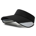 Black outdoor visor hat with retractable sun protection side wings for extra face coverage - Adjustable / Black