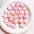 Pink and purple gradient UV-coated star beads for DIY jewelry and phone chains - Diameter 22mm / Solid Pink