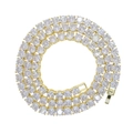 5mm single row gold tennis chain necklace with round cut clear cubic zirconia stones - Gold 41cm