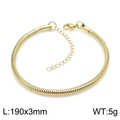 Adjustable 190x3mm gold plated stainless steel snake chain bracelet for men - 3mm (KB147921-Z)