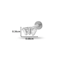 Silver G23 titanium labret stud with zircon stones measuring 0.36cm by 0.68cm - 3# Fan-Shaped Cluster Style / Silver