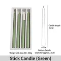 Set of four 25cm green taper candles in minimalist white packaging for home decor - Taper Candle Set / Solid Green