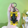 Yellow mini ATV pull-back motorcycle keychain with alloy racing car model design - Beach Motorbike Keychain - Yellow