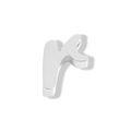Polished silver stainless steel lowercase r alphabet bead charm for jewelry making - Lowercase r / Steel