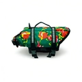 Green floral dog life jacket with adjustable straps and reflective safety strips - XS / Green Big Floral