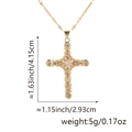 Collana a croce dorata con zirconi champagne e misure 4,15 cm per 2,93 cm - Stile N (Croce di Lusso/Zirconia Champagne)