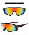 Sport cycling sunglasses with bright black frame and red mirrored lens in white background - Black Frame Red Legs Red Mirrored Lens