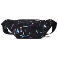 Multifunctionele nylon heuptas in zwart met kleurrijke graffiti print en verstelbare riem - Stijl 1 Zwart