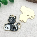 Halloween black cat and skull gold alloy pendant for DIY jewelry making accessories - Sitting Cat with Skull (26x21mm)
