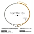 Collana a catena Cuban bicolore in acciaio inossidabile oro e argento da donna - Catena Geometrica a Rombi Bicolore (JDNW2403015-PS)