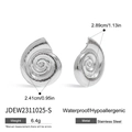 Boucles d'oreilles créoles coquillage en argent avec dimensions détaillées - Argent