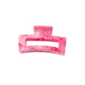 Pink marble pattern large claw clip with hollow design for thick hair styling - 8.5CM Rectangular-Rose Red