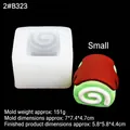 Spiral pattern silicone cake mold with finished small round green swirl pastry - 2#B323 Transparent - Small