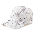 Berretto da baseball in pizzo bianco con stampa farfalle e strass per protezione solare - Rosa
