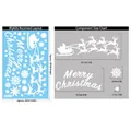 Stickers de fenêtre de Noël blancs avec texte Merry Christmas et traîneau du Père Noël - BQ426 Joyeux Noël