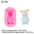 Pink silicone mold for 3D dog-shaped soaps with blue cartoon puppy finished product - Style 1# Dog / Pink
