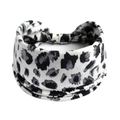 Elastic bohemian yoga headband featuring classic black and white leopard print patterns - Gray White Black Leopard Style (#37)