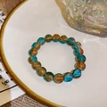 Colorful Crack Effect Glaze Round Bead Gradient Elastic Bracelet