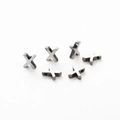 X-shaped spacer beads in dark grey vacuum plated metal for DIY jewelry making - Letter X / Silver Gray