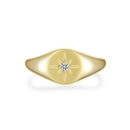 Anello minimalista in argento S925 dorato con motivo a stella e pietra di zircone bianco - US 6 / Oro
