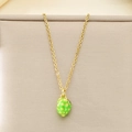 Pastoral style necklace featuring a delicate golden chain and green strawberry pendant - Green Strawberry (KN292125-Z)