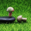2cm Mini-Pilz-Edelstein aus grünem und rotem Jaspis für die Garten-Dekoration - Unakit